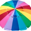 Beachkit Rainbow 240cm Premium Beach Umbrella With Sand Auger - 10107RB