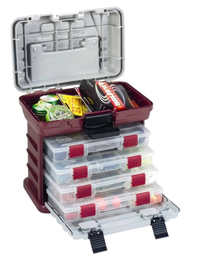 Plano 1561093 135402 4-by Rack 3500 Hard System Tackle Storage Box - Red 1 Plano 1561093 135402 4-by Rack 3500 Hard System Tackle Storage Box - Red