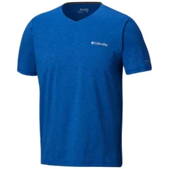 Columbia Tech Trail V Neck Mens Shirt Azul -Railblaza Sale Store 1738991 437 f 1
