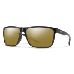 Smith Optics Riptide Black Frame Glass Polarised Bronze Mirror Lens Performance Sunglasses