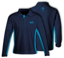 Jarvis Walker Long Sleeve Tournament Navy Blue Fishing Shirt -Railblaza Sale Store 769 1 3