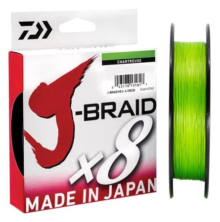 Daiwa J Braid X8 Braided Fishing Line Chartreuse 150m 1 Daiwa J Braid X8 Braided Fishing Line Chartreuse 150m