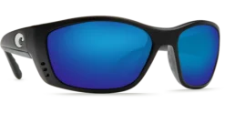 Costa Del Mar Fisch Matte Black Frame Polarised Sunglasses - Blue Mirror Lense 400G