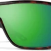 Smith Optics Spinner Matte Tortoise Frame Polarised Green Mirror Lens Performance Sunglasses