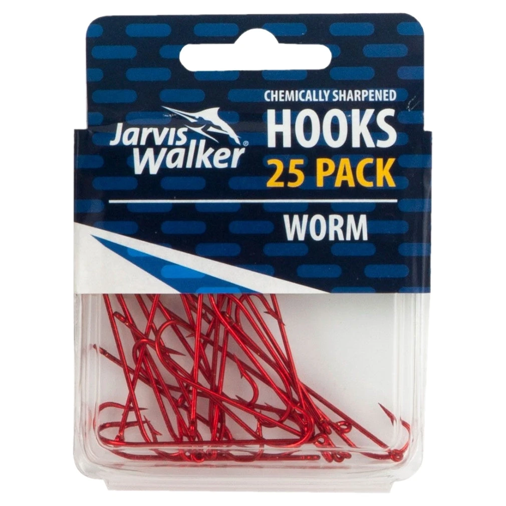 Jarvis Walker Bulk Value 25 Pack Chemically Sharpened Red Worm Long Shank Hook 1 Jarvis Walker Bulk Value 25 Pack Chemically Sharpened Red Worm Long Shank Hook
