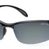 Mako Diver Shiny Black Frame Poly Grey Mirror Silver Lens Polarised Sunglasses