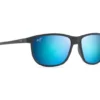 Maui Jim Dragons Teeth Dark Navy Stripe Frame Blue Hawaii Glass Lens Polarised Performance Sunglasses