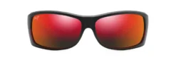 Maui Jim Equator Matte Black With Red Interior Hawaii Lava Polarised Glass Lens Performance Sunglasses - RM848-04