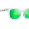 Maui Jim Shore Break Frosted Crystal Frame Maui Green Glass Lens Polarised Performance Sunglasses