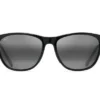 Maui Jim Sugar Cane Womens Gloss Black Frame Neutral Grey Glass Lens Polarised Performance Sunglasses