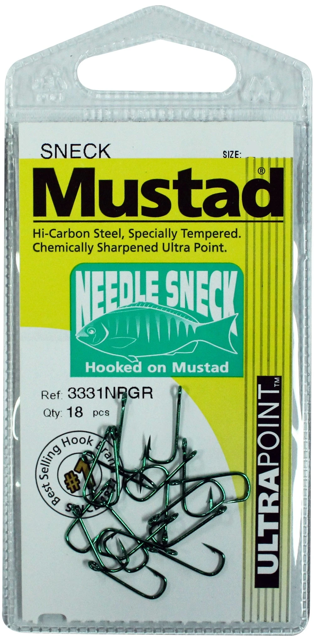 Mustad 3331NPGR Needle Sneck Blackfish Luderick Hook 1 Mustad 3331NPGR Needle Sneck Blackfish Luderick Hook