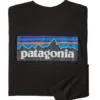 Patagonia Mens Black P-6 Logo Long Sleeve Responsibili-Tee Shirt