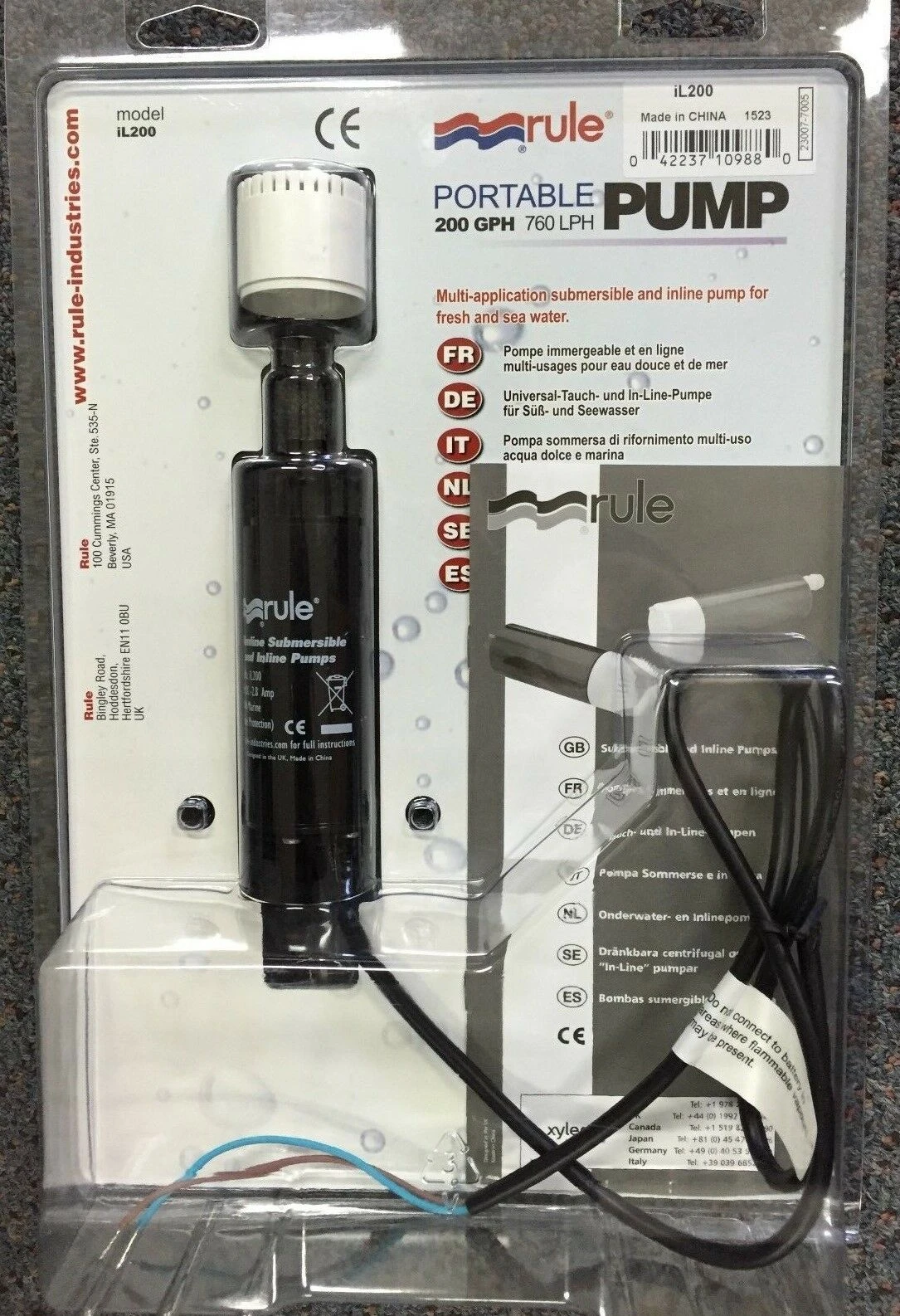 Rule IL200 Inline Submersible Portable 12 Volt Pump RWB2620 3 Rule IL200 Inline Submersible Portable 12 Volt Pump RWB2620 - Image 3