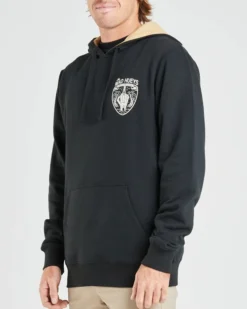 The Mad Hueys Anchor Pullover Fleece Hoodie Jumper - Black