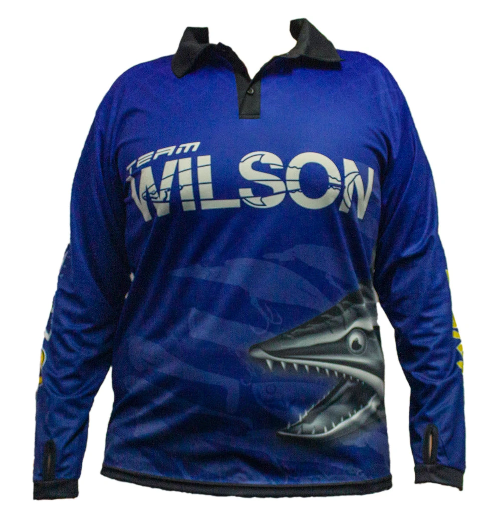 Wilson Team Adult Long Sleeve Fishing Jersey Shirt - Navy 1 Wilson Team Adult Long Sleeve Fishing Jersey Shirt - Navy