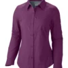Columbia Silver Ridge Long Sleeve Womens Shirt Dark Raspberry