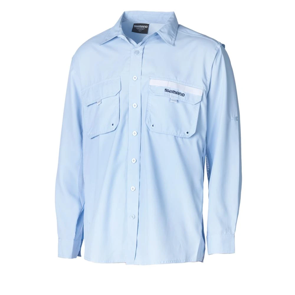 Shimano Blue Long Sleeve Vented Adult Fishing Shirt 7 Shimano Blue Long Sleeve Vented Adult Fishing Shirt - Image 7