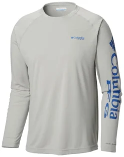 Columbia PFG Terminal Tackle Heather Long Sleeve Mens Shirt Cool Grey -Railblaza Sale Store fm1090 020 f 1