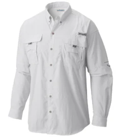 Columbia PFG Bahama II Long Sleeve Mens Shirt White 10 Columbia PFG Bahama II Long Sleeve Mens Shirt White -Railblaza Sale Store fm7048 100 1 3