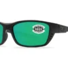 Costa Del Mar Whitetip Blackout Frame Green Mirror Glass 580G Lens Polarised Performance Sunglasses - Mega Clearance