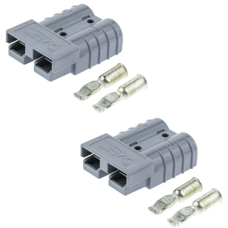 Anderson Plug Connector Pair 50A Amp 12 - 24V 6AWG Grey Caravan Trailer Solar 1 Anderson Plug Connector Pair 50A Amp 12 - 24V 6AWG Grey Caravan Trailer Solar